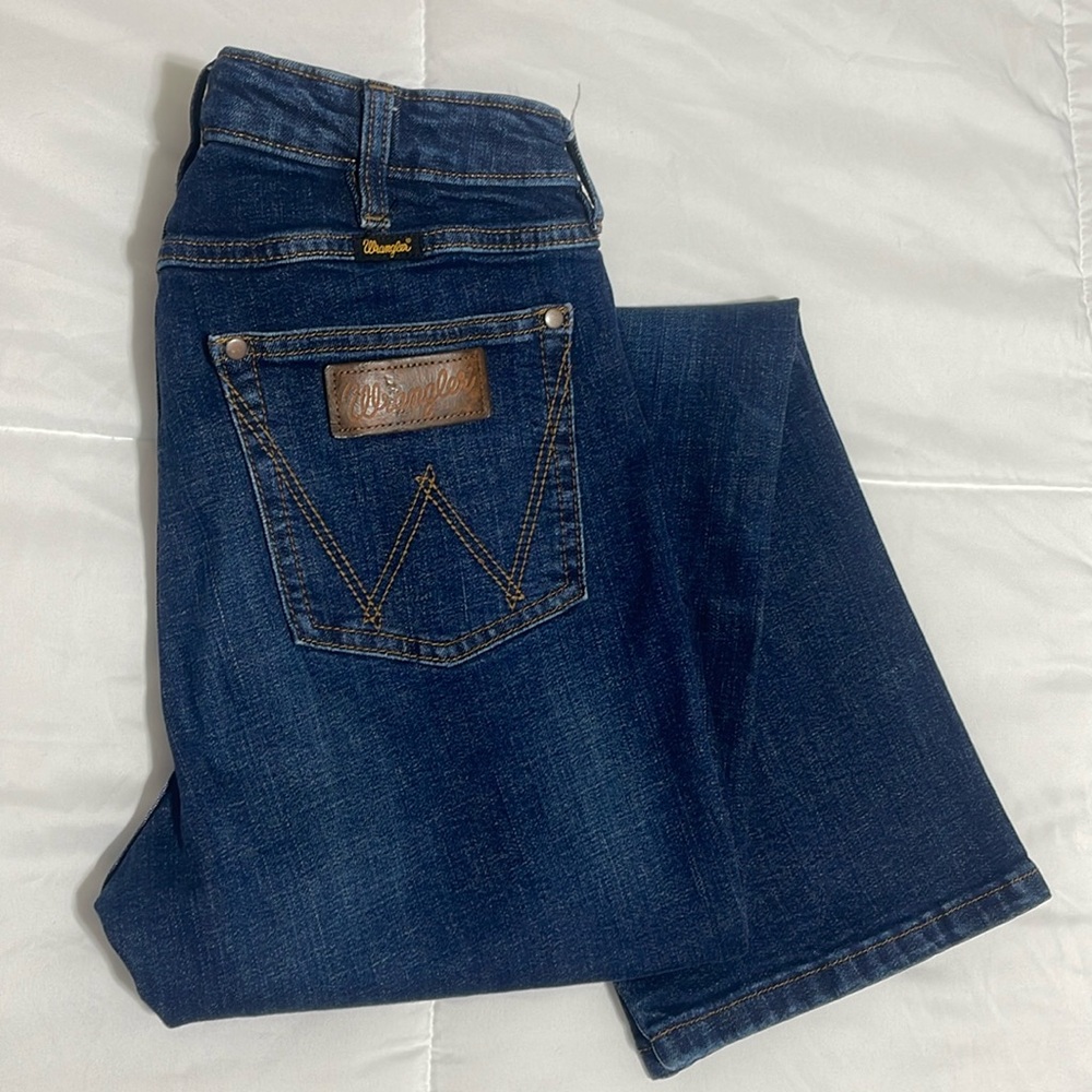 WRANGLER RETRO WOMEN'S DARK WASH HIGH RISE SLIM STRETCH BOOTCUT JEANS